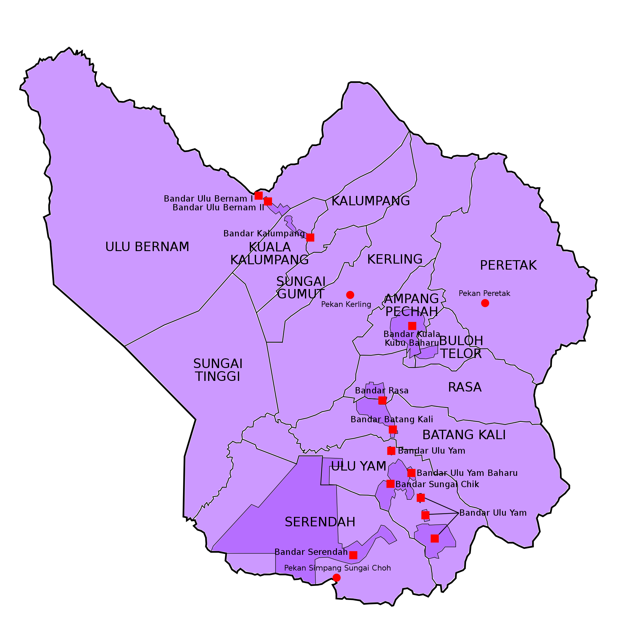 Hulu Selangor Map / Peta Hulu Selangor